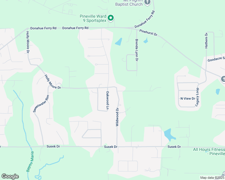 map of restaurants, bars, coffee shops, grocery stores, and more near 793 Holly Moore Drive in Pineville