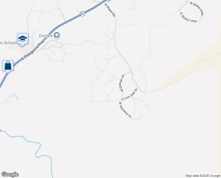 map of restaurants, bars, coffee shops, grocery stores, and more near 1081 North Mahen Road in Nogales