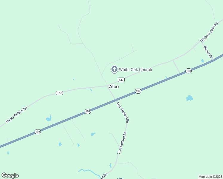 map of restaurants, bars, coffee shops, grocery stores, and more near 196 Alco Church Road in Lufkin