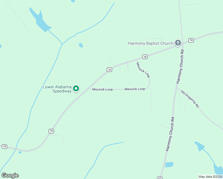 map of restaurants, bars, coffee shops, grocery stores, and more near Messick Loop in Andalusia