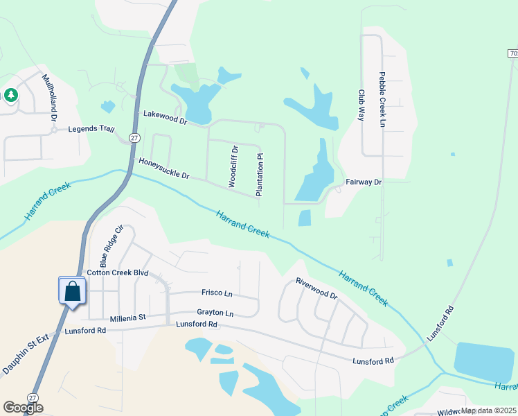 map of restaurants, bars, coffee shops, grocery stores, and more near 2702 Plantation Place in Enterprise