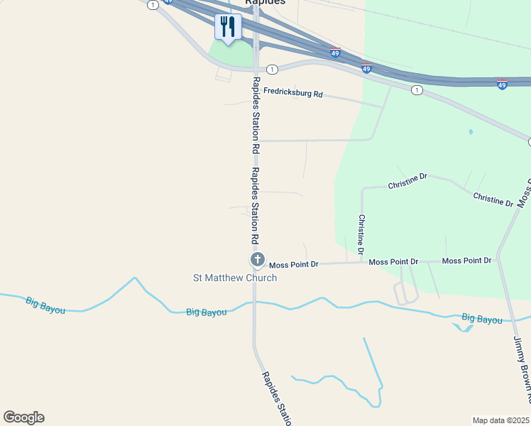 map of restaurants, bars, coffee shops, grocery stores, and more near 197 Rapides Station Road in Boyce