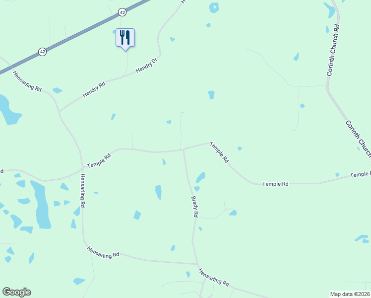 map of restaurants, bars, coffee shops, grocery stores, and more near 9253 Temple Road in Petal