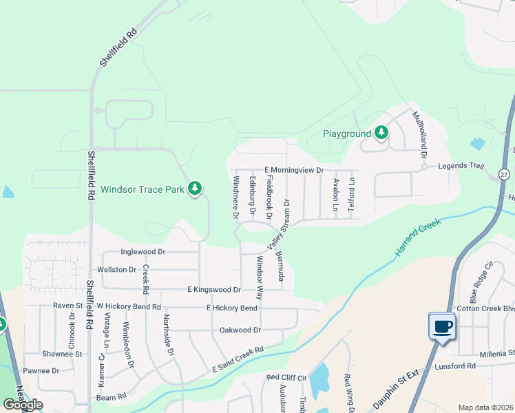 map of restaurants, bars, coffee shops, grocery stores, and more near 104 Edinburg Drive in Enterprise
