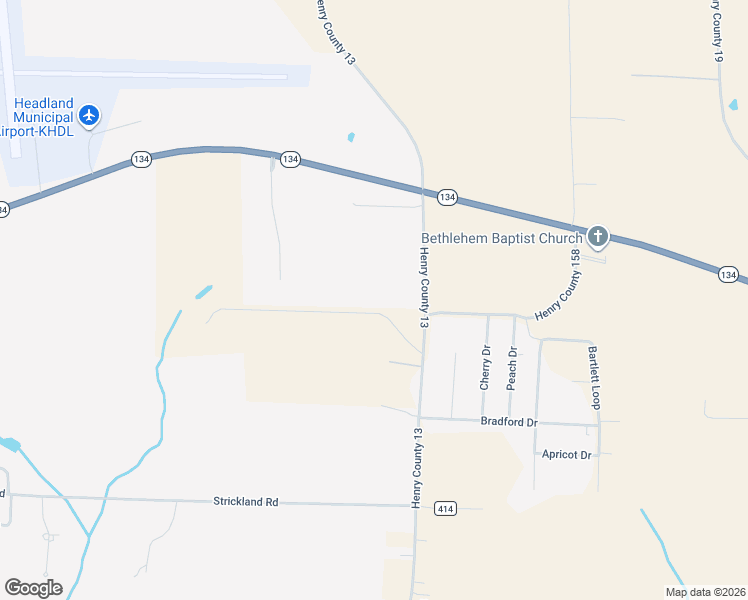 map of restaurants, bars, coffee shops, grocery stores, and more near 2760 County Road 13 in Headland