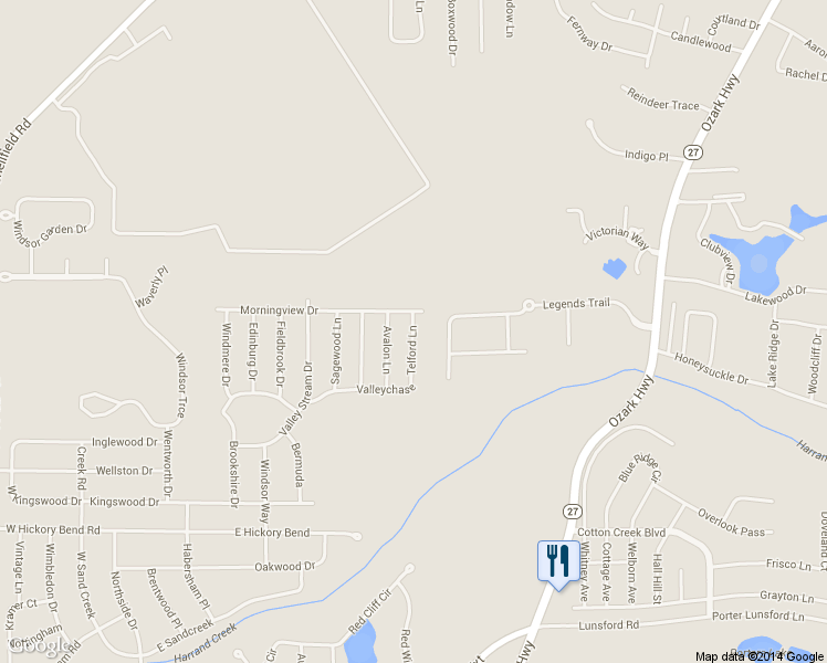 map of restaurants, bars, coffee shops, grocery stores, and more near Telford Lane in Enterprise