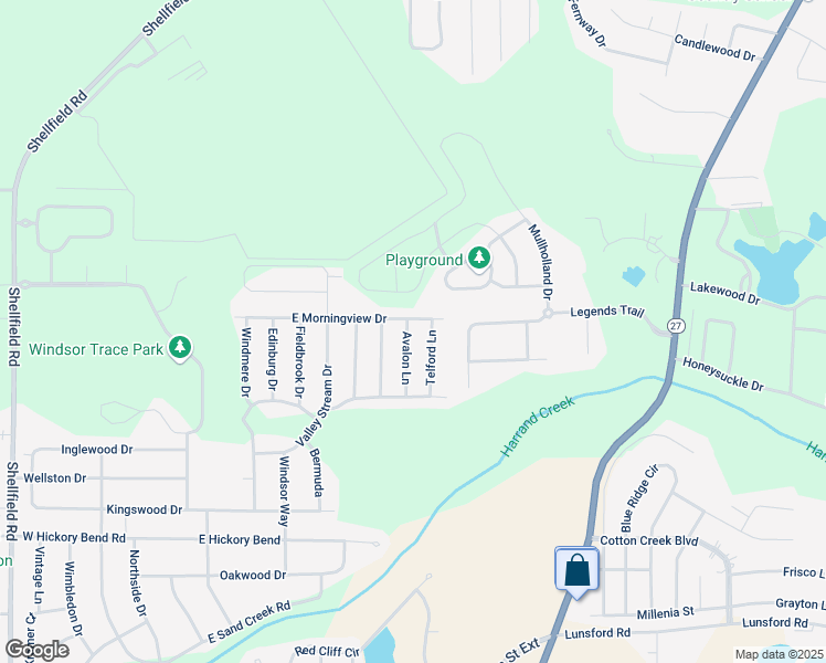 map of restaurants, bars, coffee shops, grocery stores, and more near 122 Avalon Lane in Enterprise