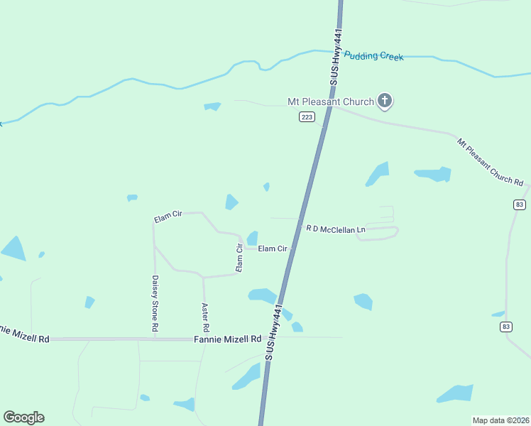 map of restaurants, bars, coffee shops, grocery stores, and more near 105 Wayne Giddens Lane in Pearson