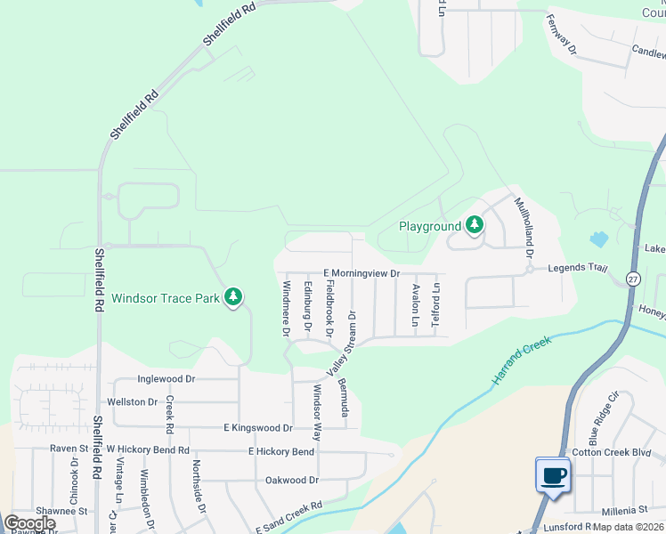 map of restaurants, bars, coffee shops, grocery stores, and more near 104 Morningview Drive in Enterprise