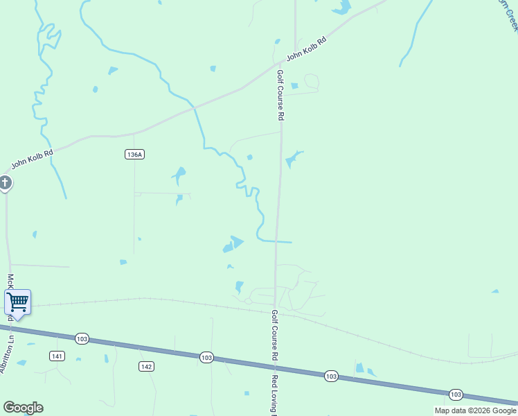 map of restaurants, bars, coffee shops, grocery stores, and more near Golf Course Road in Lufkin