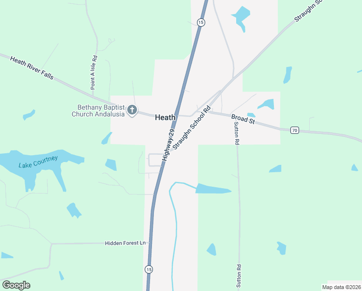 map of restaurants, bars, coffee shops, grocery stores, and more near 25406 Straughn School Road in Andalusia