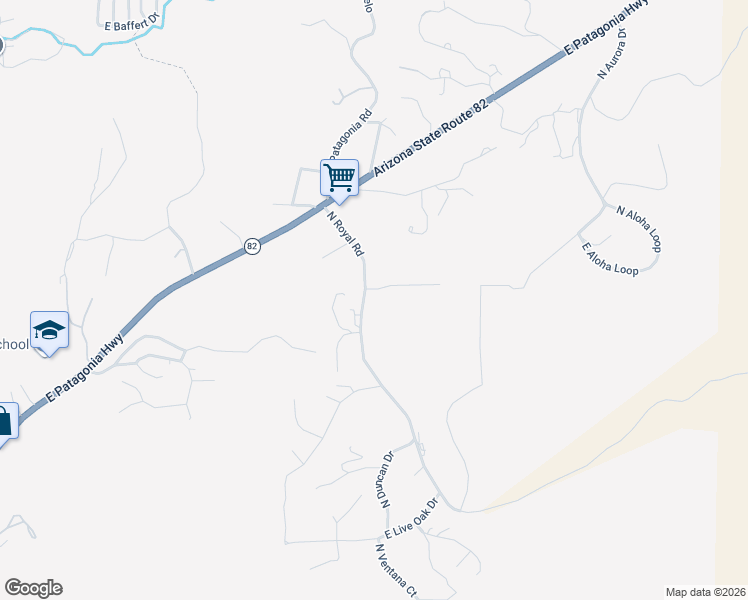 map of restaurants, bars, coffee shops, grocery stores, and more near 1460 North Royal Road in Nogales