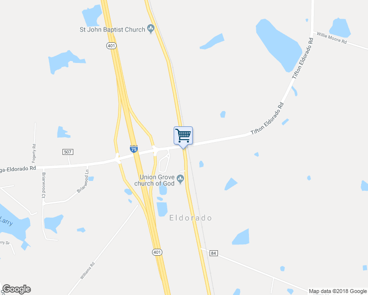 map of restaurants, bars, coffee shops, grocery stores, and more near 4481 Highway 7 in Tifton