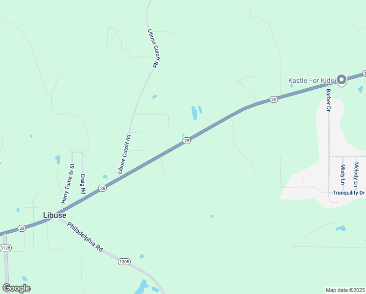 map of restaurants, bars, coffee shops, grocery stores, and more near 6838 Louisiana 28 in Pineville