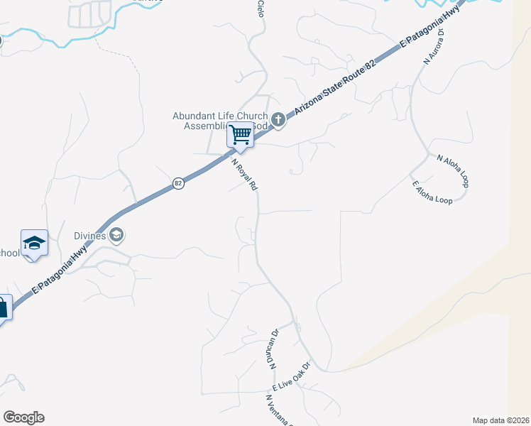 map of restaurants, bars, coffee shops, grocery stores, and more near 1460 North Royal Road in Nogales
