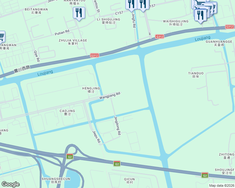 map of restaurants, bars, coffee shops, grocery stores, and more near Wang Jiang Lu in Su Zhou Shi