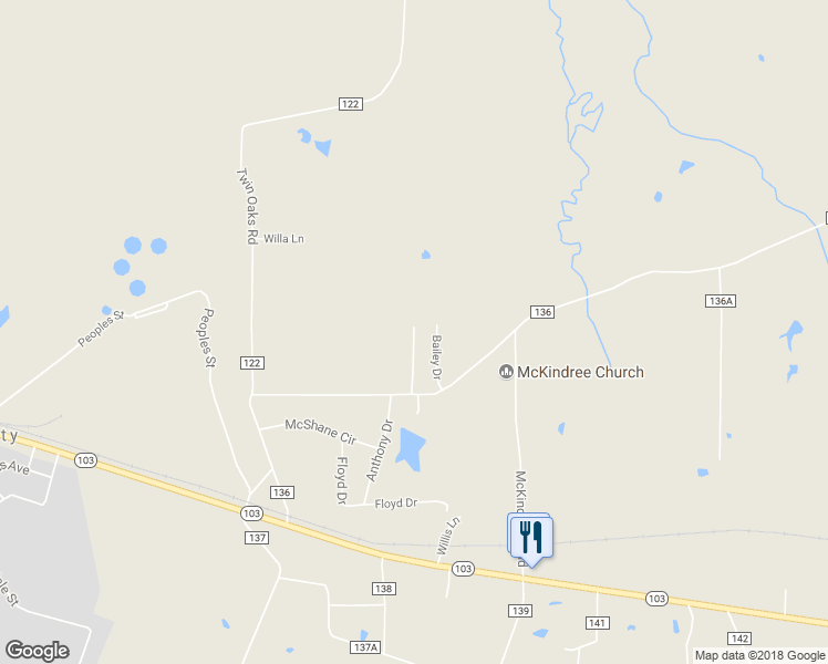 map of restaurants, bars, coffee shops, grocery stores, and more near 246 Charlie Hall Road in Lufkin