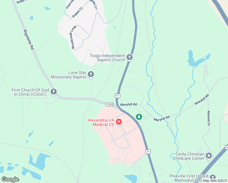 map of restaurants, bars, coffee shops, grocery stores, and more near 2735 Shreveport Highway in Pineville
