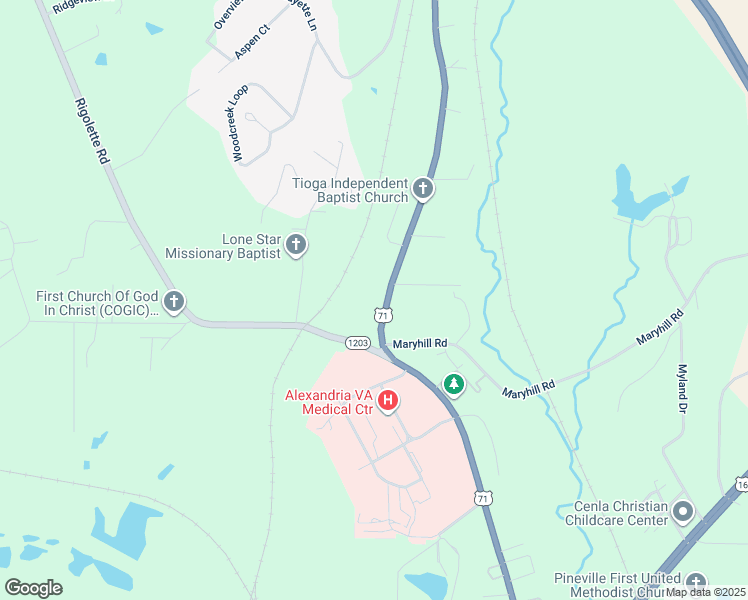 map of restaurants, bars, coffee shops, grocery stores, and more near 2735 Shreveport Highway in Pineville