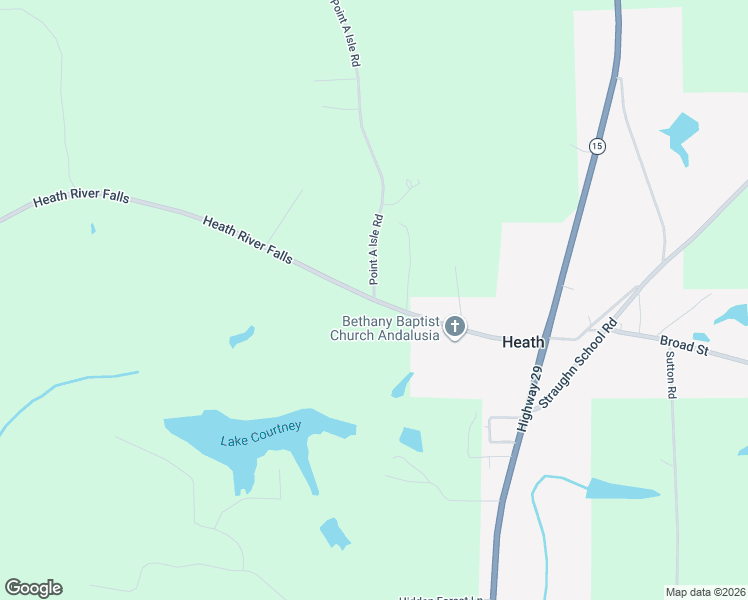 map of restaurants, bars, coffee shops, grocery stores, and more near 26001 Point A Isle Road in Andalusia