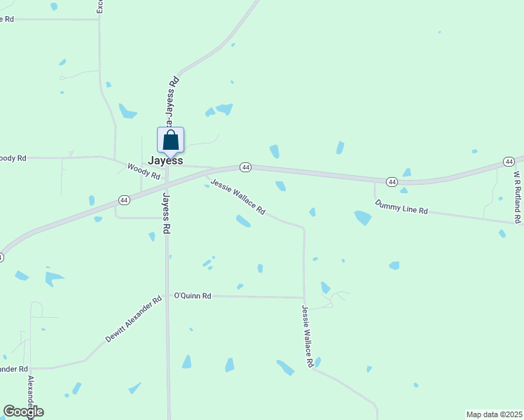 map of restaurants, bars, coffee shops, grocery stores, and more near 51 Jessie Wallace Road in Jayess