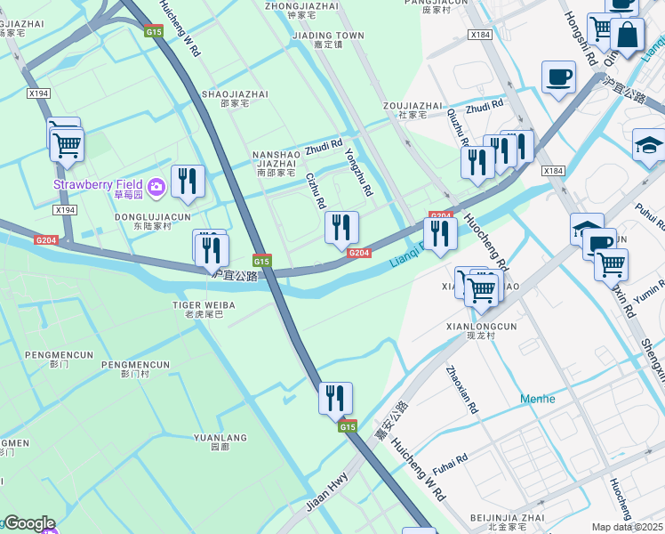 map of restaurants, bars, coffee shops, grocery stores, and more near in 