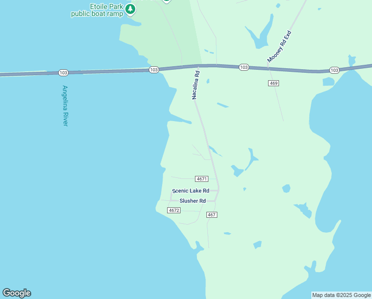 map of restaurants, bars, coffee shops, grocery stores, and more near 638 County Road 467 in Etoile