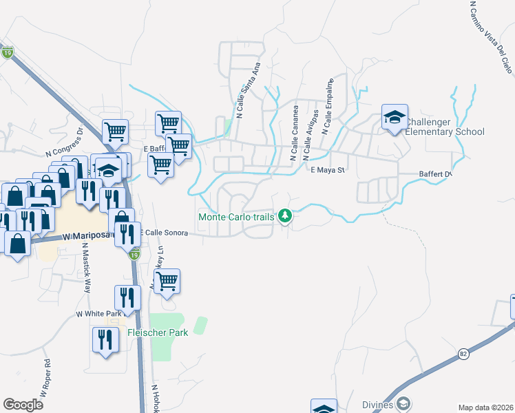 map of restaurants, bars, coffee shops, grocery stores, and more near 431 East Calle Sonora in Nogales