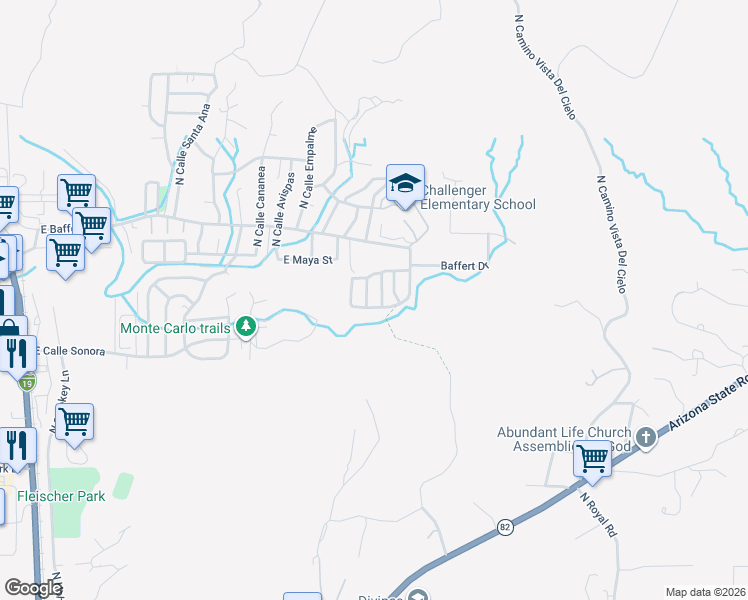 map of restaurants, bars, coffee shops, grocery stores, and more near 800 East Baffert Drive in Nogales