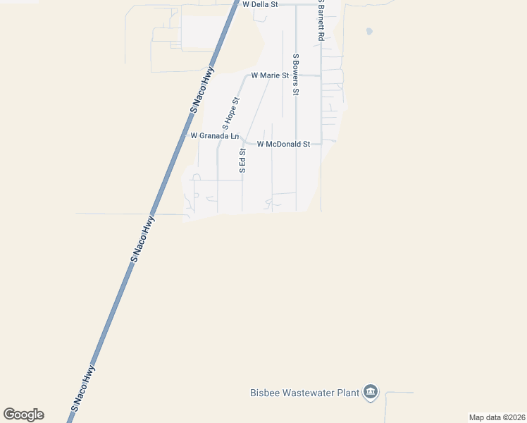 map of restaurants, bars, coffee shops, grocery stores, and more near 2455 South Ed Street in Bisbee