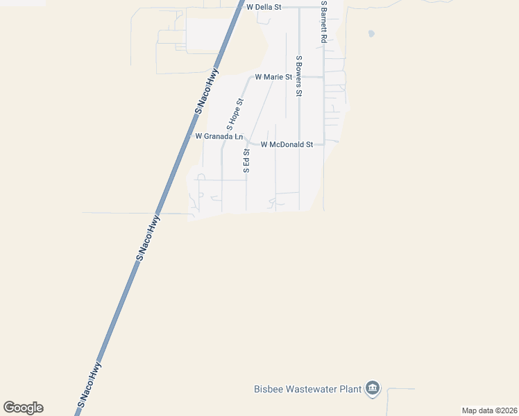map of restaurants, bars, coffee shops, grocery stores, and more near 2455 South Ed Street in Bisbee