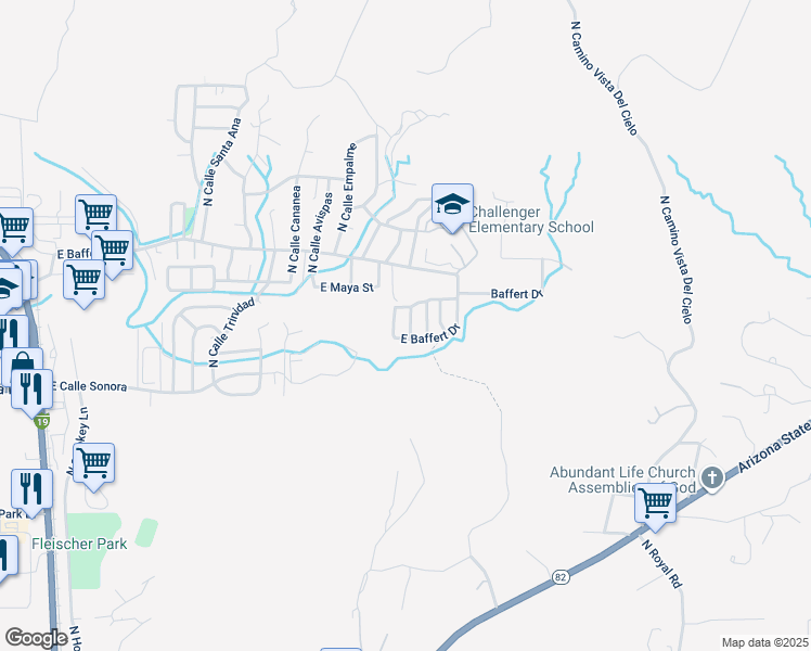 map of restaurants, bars, coffee shops, grocery stores, and more near 800 East Baffert Drive in Nogales