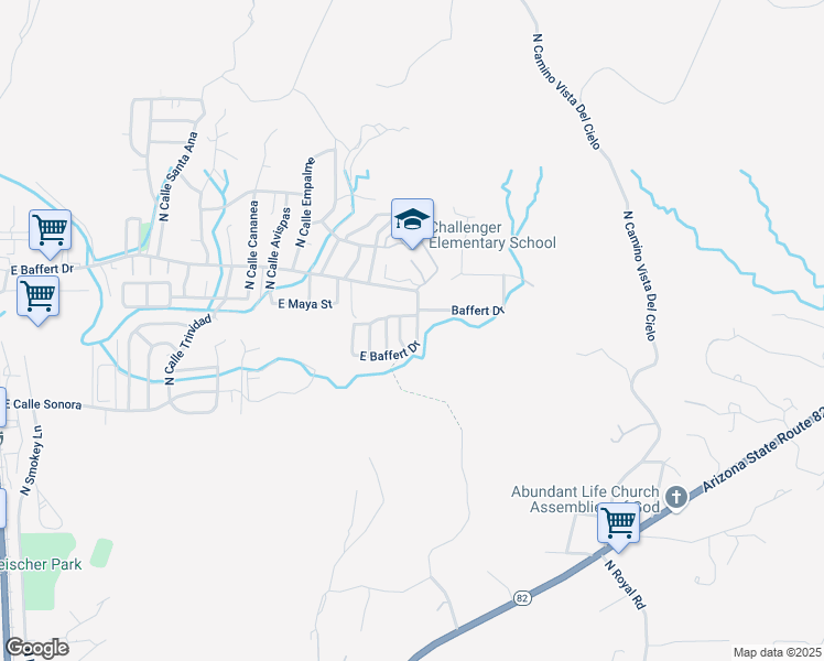 map of restaurants, bars, coffee shops, grocery stores, and more near 800 East Baffert Drive in Nogales