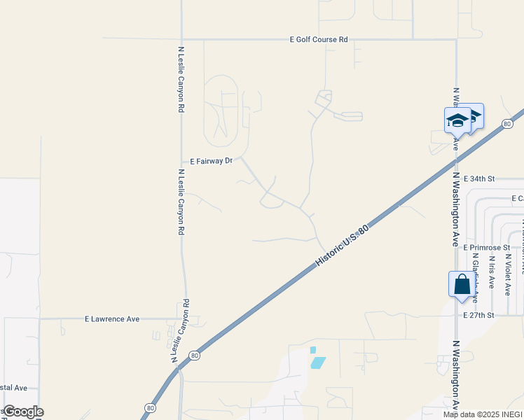 map of restaurants, bars, coffee shops, grocery stores, and more near 1417 Camino Chavinda in Douglas