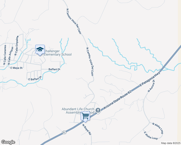 map of restaurants, bars, coffee shops, grocery stores, and more near 2061 North Old Patagonia Road in Nogales