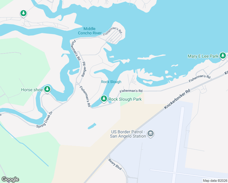 map of restaurants, bars, coffee shops, grocery stores, and more near 2458 Fisherman's Road in San Angelo