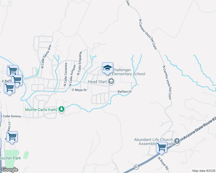 map of restaurants, bars, coffee shops, grocery stores, and more near 798 East Baffert Drive in Nogales