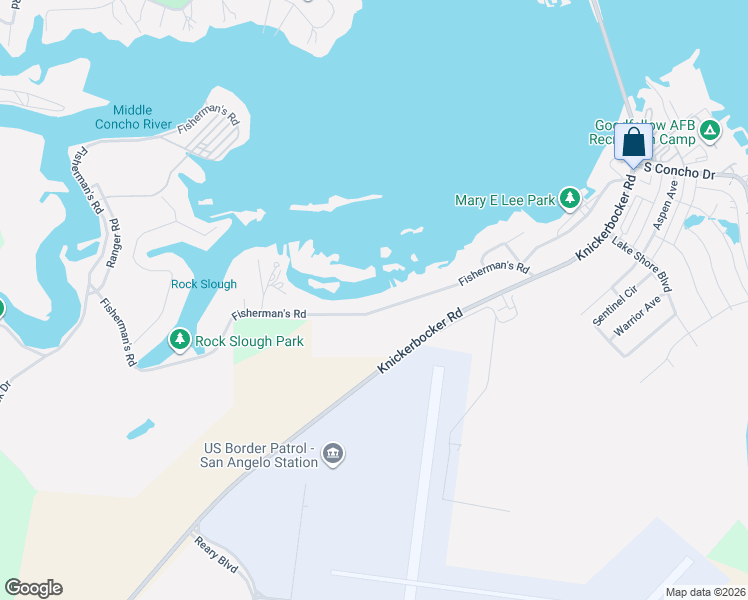 map of restaurants, bars, coffee shops, grocery stores, and more near 2201-2413 Fisherman's Road in San Angelo