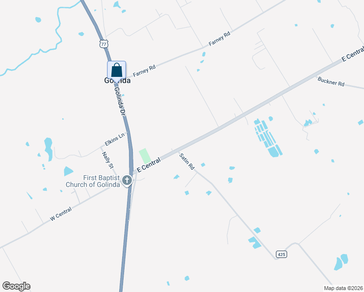 map of restaurants, bars, coffee shops, grocery stores, and more near 521 East Central in Lorena