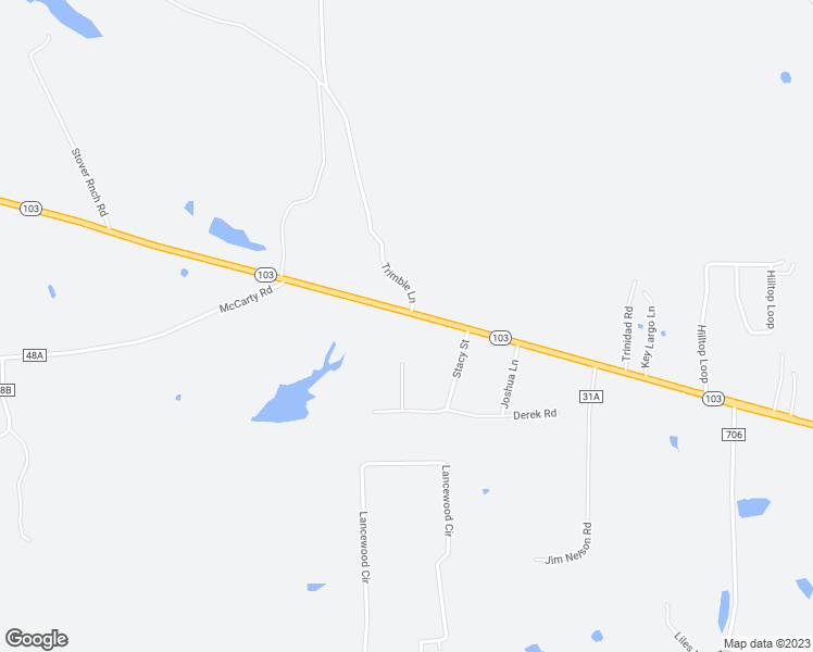 map of restaurants, bars, coffee shops, grocery stores, and more near 6123 Texas 103 in Lufkin