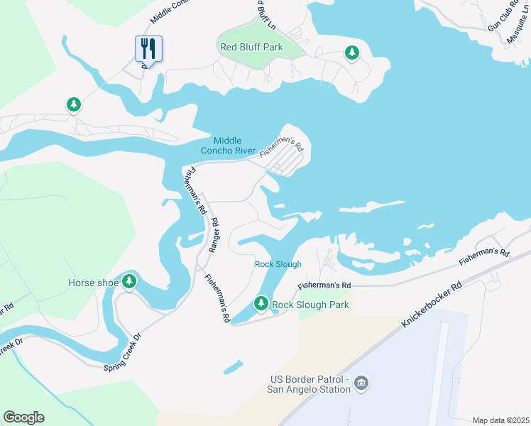 map of restaurants, bars, coffee shops, grocery stores, and more near 2400-2620 Kings Road in San Angelo