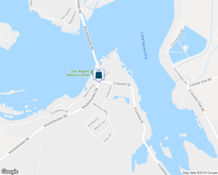 map of restaurants, bars, coffee shops, grocery stores, and more near 7409 Aspen Avenue in San Angelo