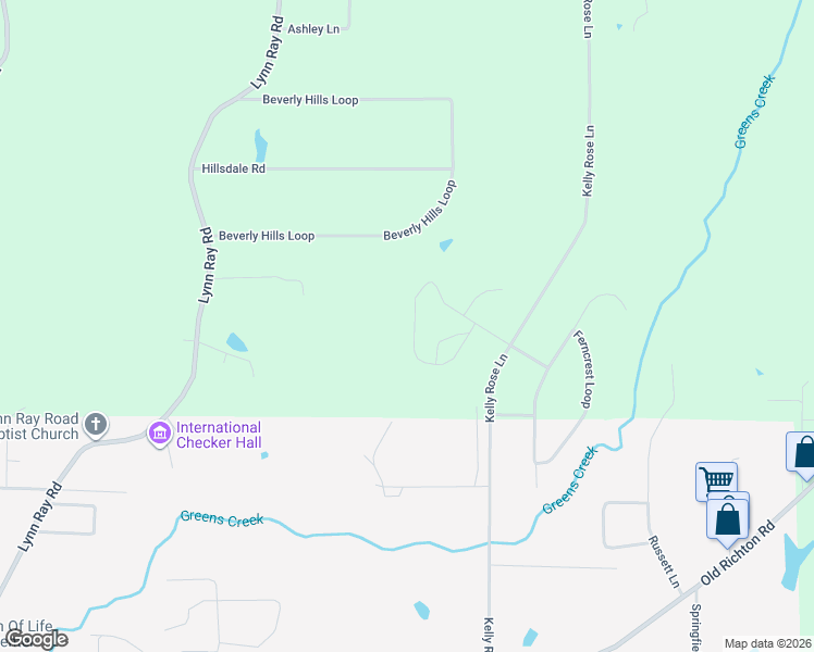 map of restaurants, bars, coffee shops, grocery stores, and more near 41 Village Loop in Petal