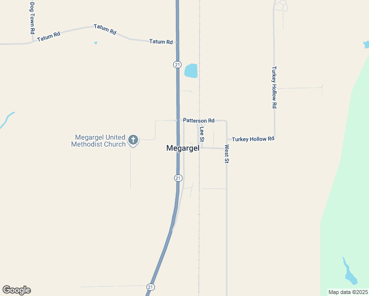map of restaurants, bars, coffee shops, grocery stores, and more near in Megargel