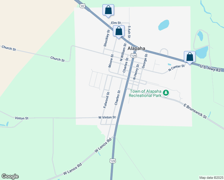 map of restaurants, bars, coffee shops, grocery stores, and more near 475 South Charles Street in Alapaha