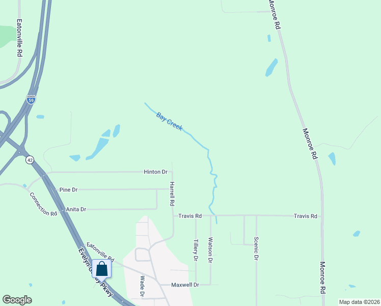 map of restaurants, bars, coffee shops, grocery stores, and more near 49 Harrell Road in Hattiesburg