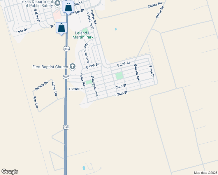 map of restaurants, bars, coffee shops, grocery stores, and more near 405 East 22nd Street in Crane