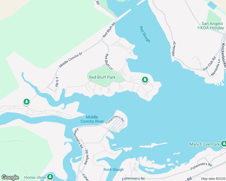 map of restaurants, bars, coffee shops, grocery stores, and more near 3193-3299 Red Bluff Road East in San Angelo