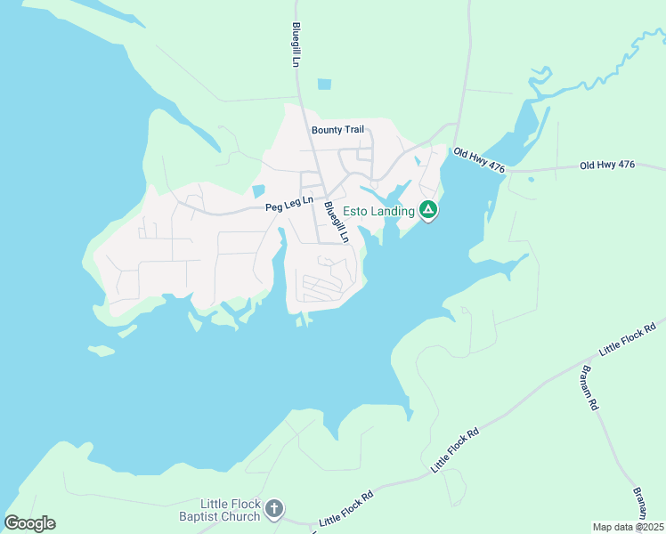 map of restaurants, bars, coffee shops, grocery stores, and more near 851-857 Bluegill Lane in Many