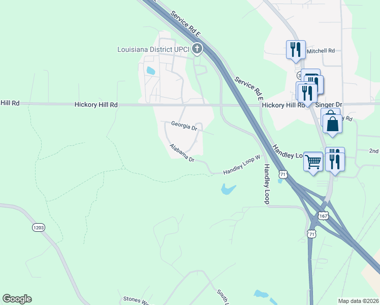 map of restaurants, bars, coffee shops, grocery stores, and more near 4830 Florida Drive in Pineville